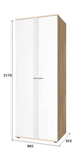 Шкаф для одежды Эмилия ЭЛ-16К глухой дуб крафт золотой/меренга