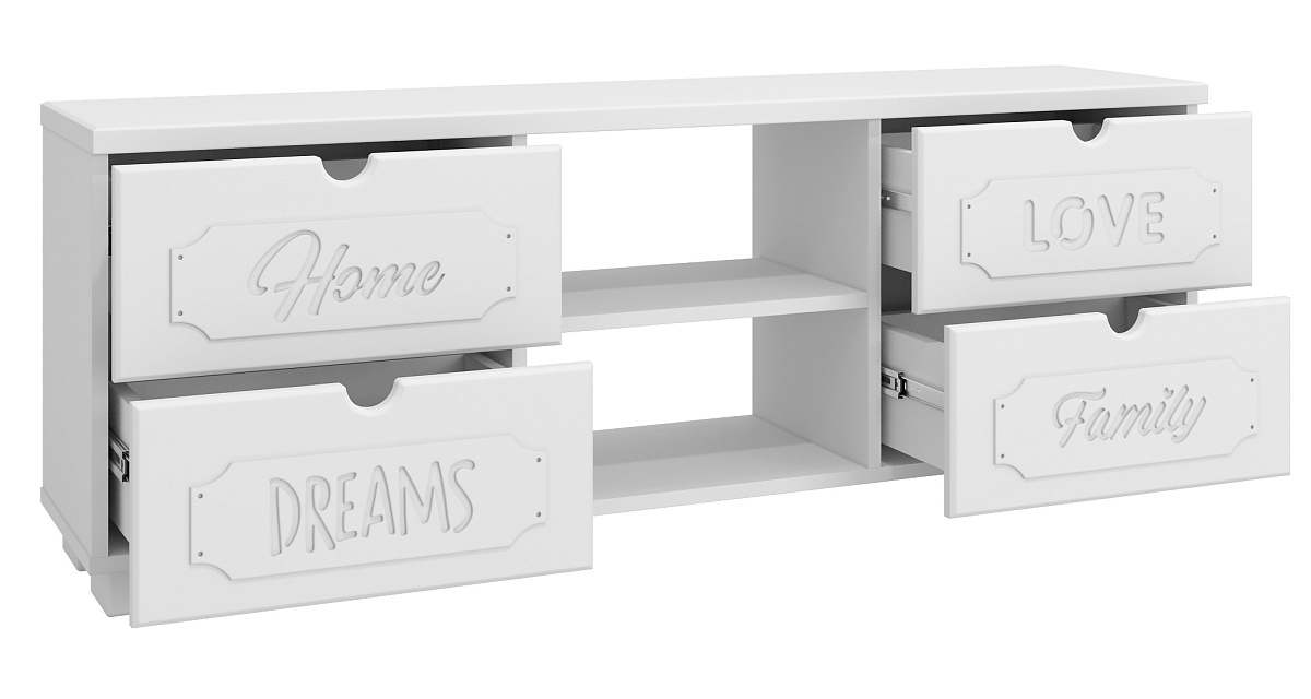 Тумба для ТВ ДримСтар ДС-15 белое дерево