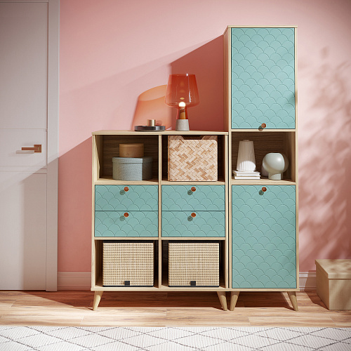 Пенал Велламо ВО-03 блэквуд ячменный/бирюза