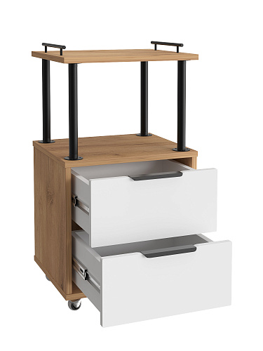 Тумба комбинированная К-32 дуб крафт золотой/меренга