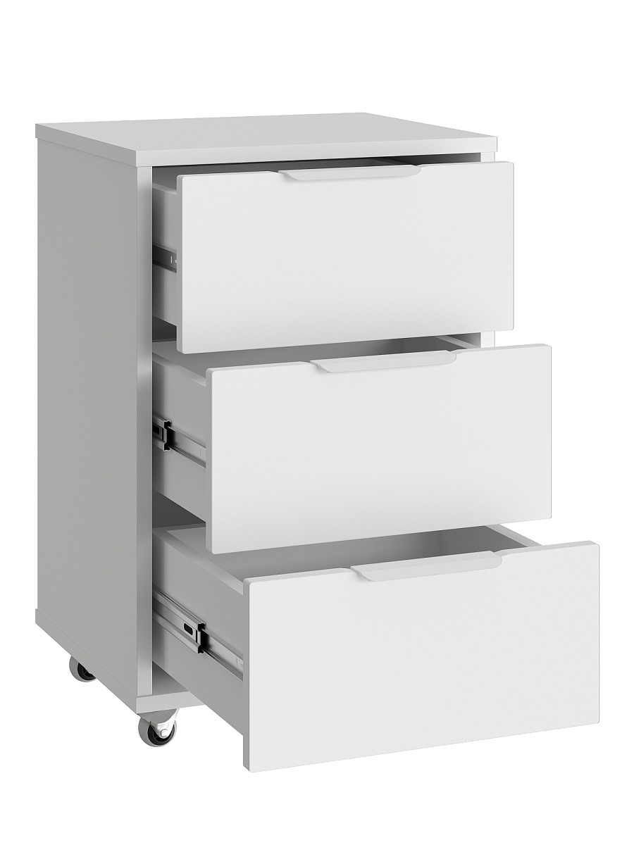 Тумба мобильная К-55 белый структурный/меренга