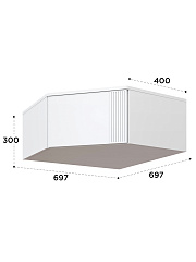 Антресоль Эмилия ЭЛ-52 белый структурный/меренга