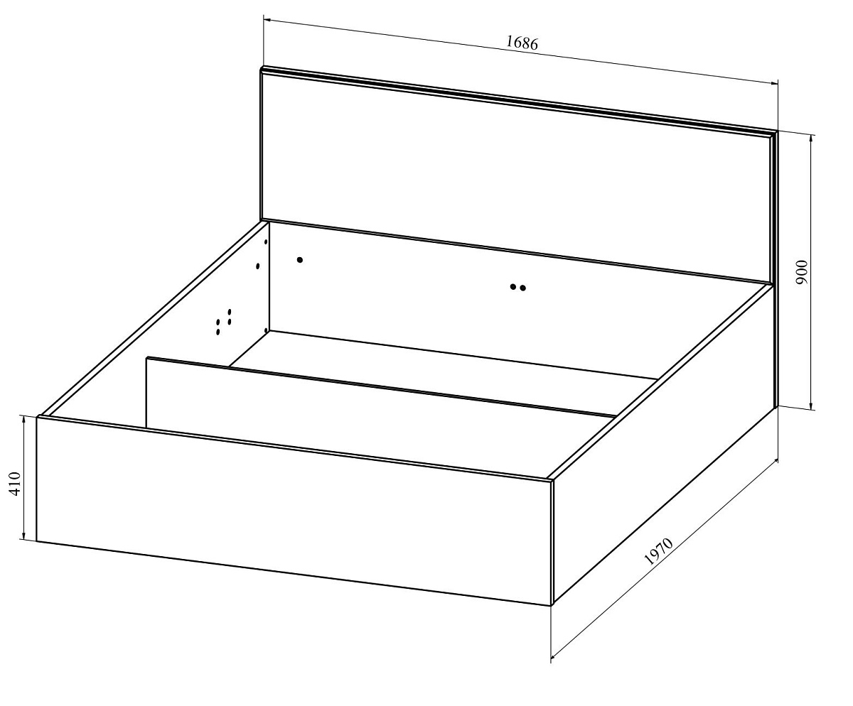 Кровать Анастасия АН-28К (1900x1600) венге луизиана