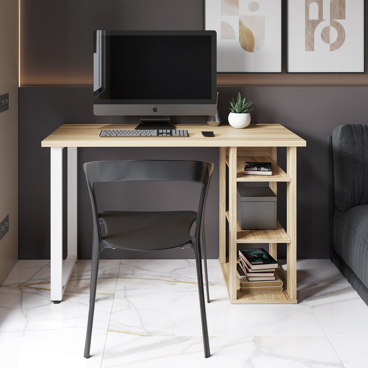 Стол С-611 (1200х600) блэквуд ячменный