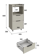 Тумба комбинированная К-33 глиняный серый/риолит