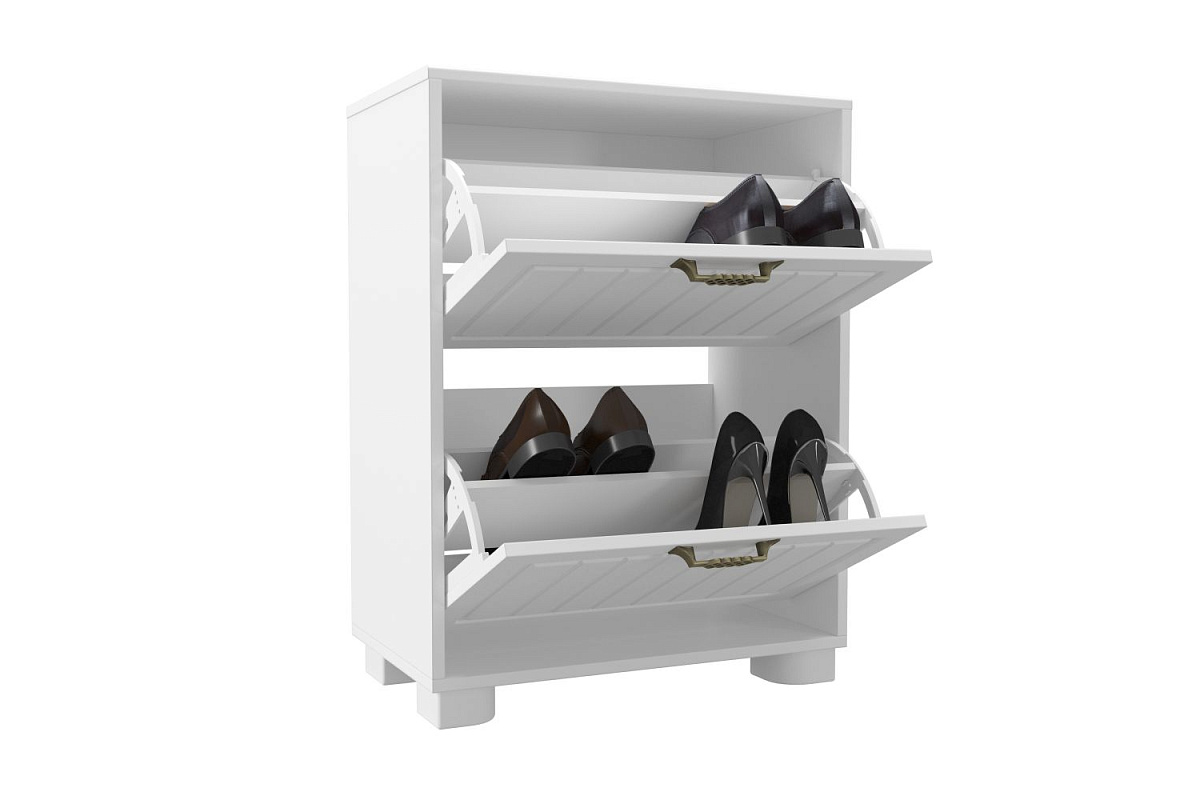 Тумба для обуви (обувница) «Монблан» МБ-33К белое дерево