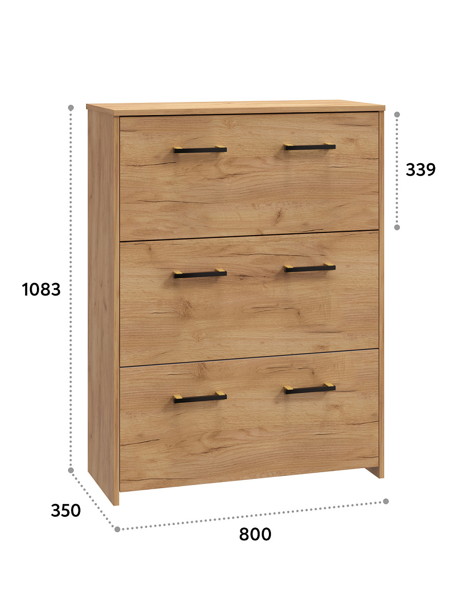 Шкаф под обувь Агата АТ-1 дуб крафт золотой