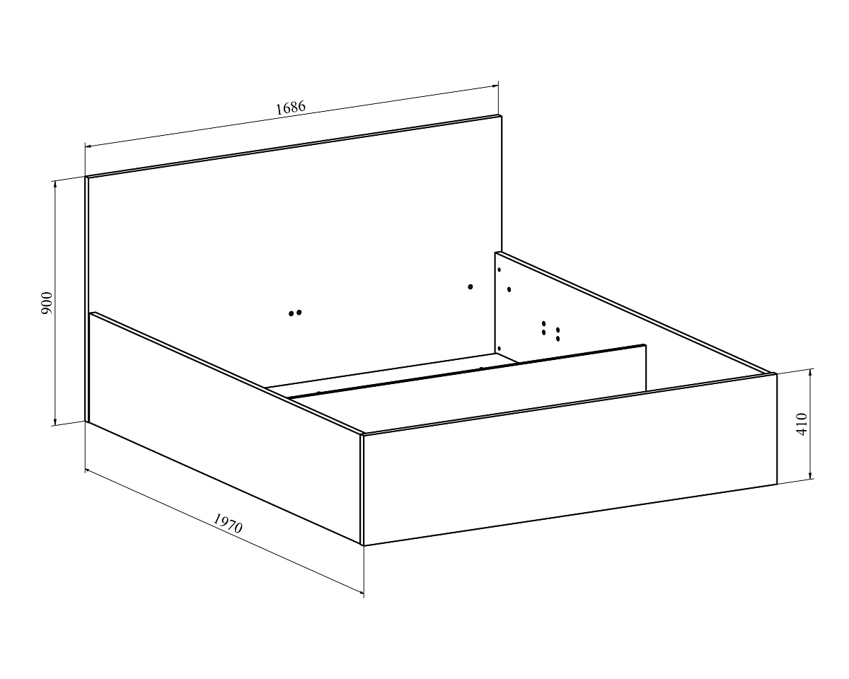 Кровать Виктория ВИ-38 (1600x1900) дуб крафт золотой