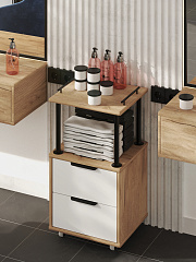 Тумба комбинированная К-32 дуб крафт золотой/меренга