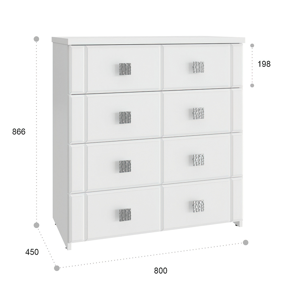 Комод Изабель ИЗ-50К белое дерево