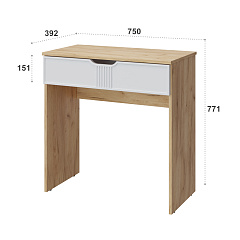 Комплект туалетный столик с зеркалом Эмилия ЭЛ-36-ЭЛ-24 дуб крафт золотой/меренга