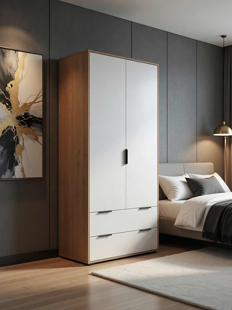 Шкаф Оптима ОП-26 дуб крафт золотой/меренга