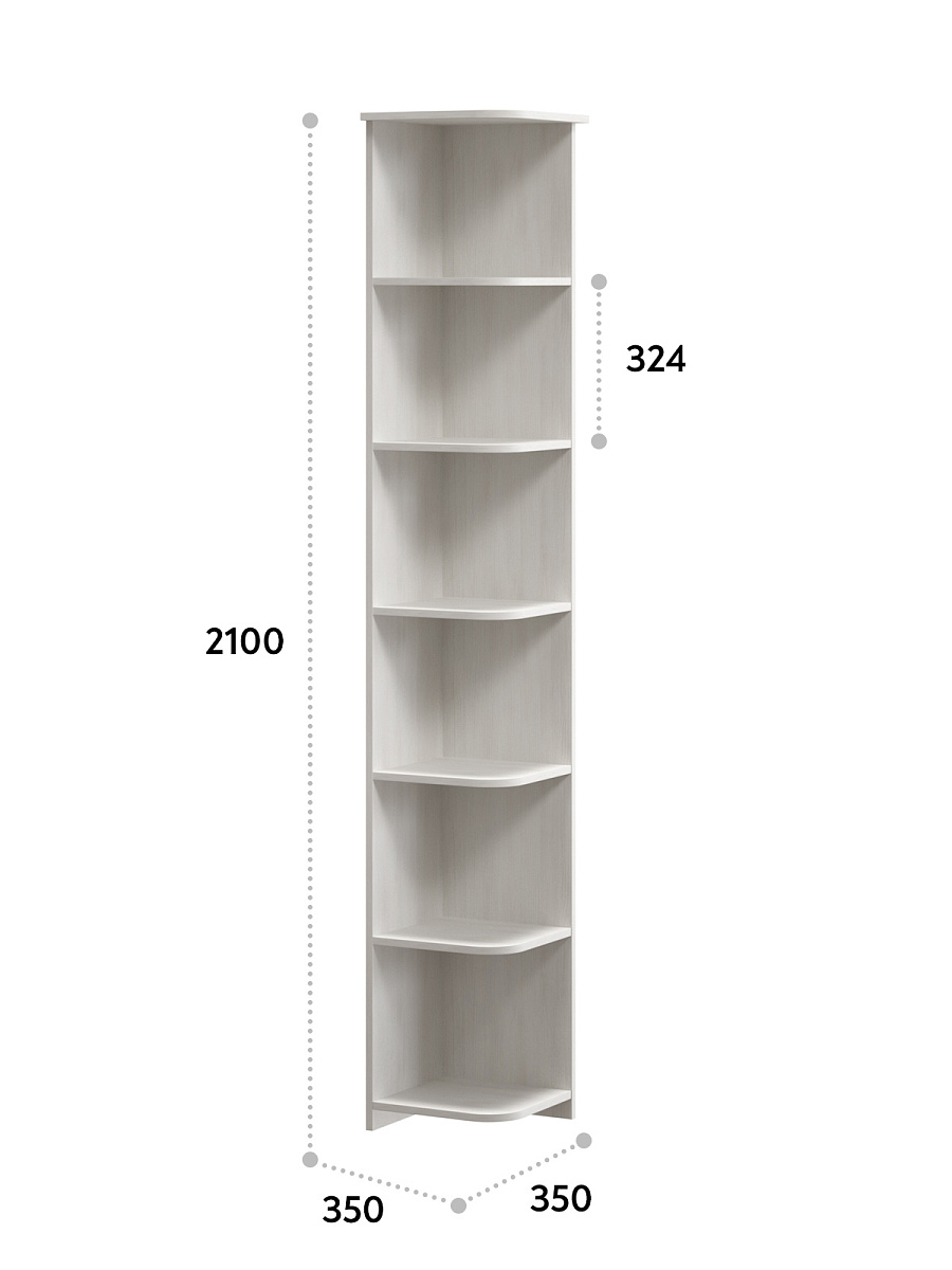 Стеллаж угловой Агата АТ-9 северное дерево светлое