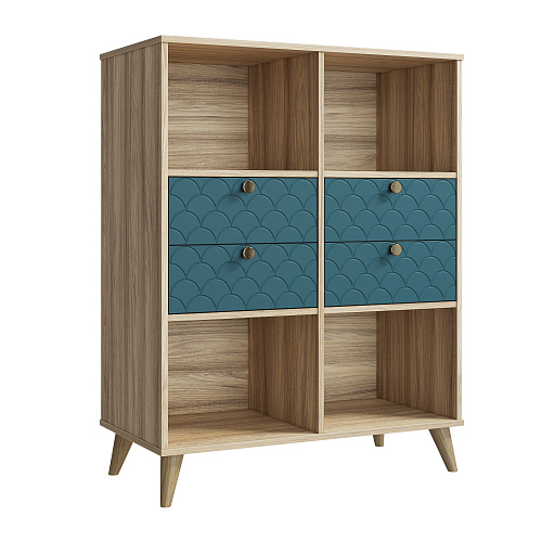 Комплект мебели для гостиной Велламо ВО-104 блэквуд ячменный/морская волна