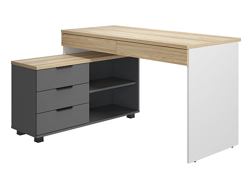 Стол Скайлайт СЛ-21К блэквуд ячменный/графит/белый