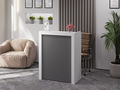 Тумба/ресепшн Р-01 белый структурный/серый графит