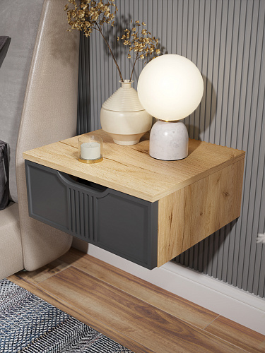 Тумба подвесная ЭЛ-23 дуб крафт золотой/графит