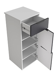 Тумба Оптима ОП-08 белый структурный/графит