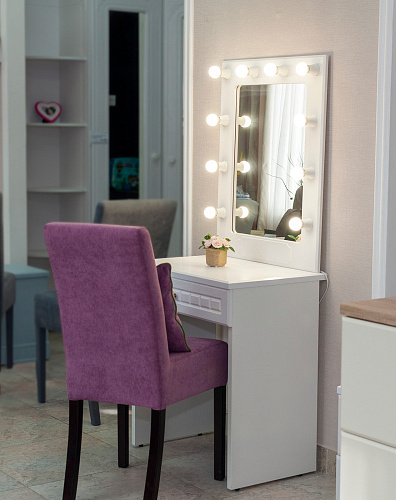 Комплект гримерный столик Монблан 73К белое дерево