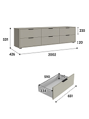 Тумба Оптима ОП-24 глиняный серый/риолит