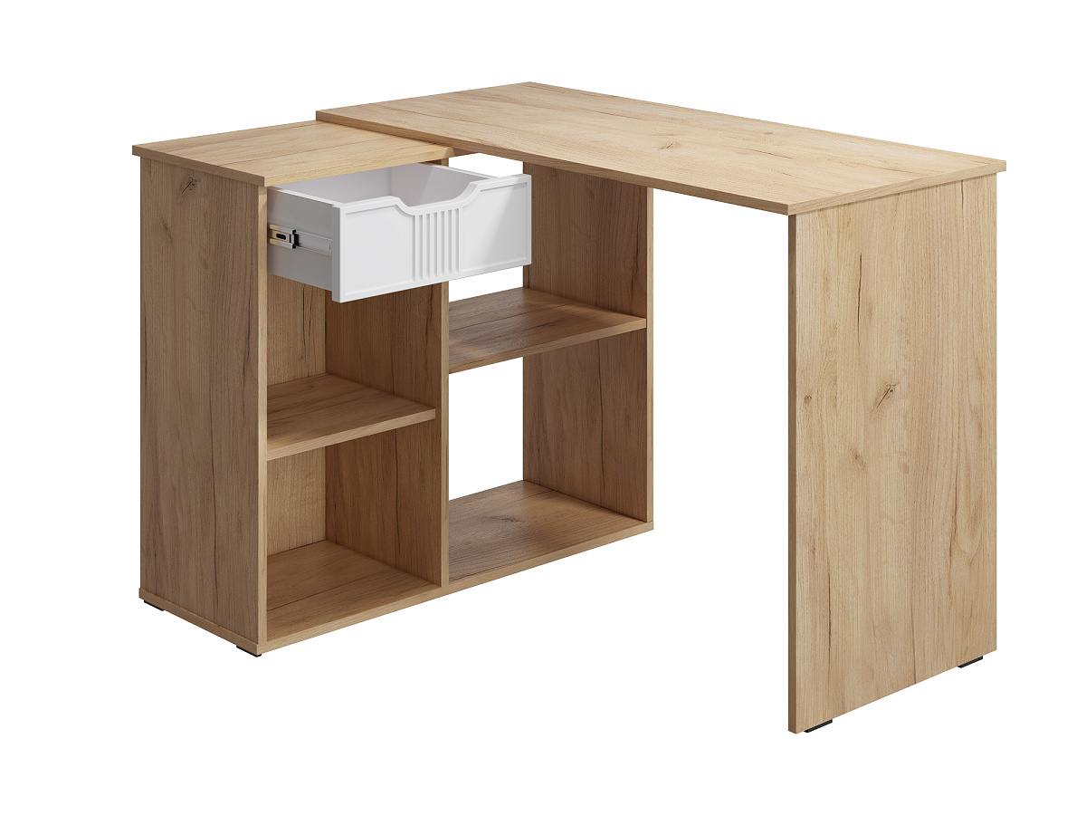 Стол угловой Эмилия ЭЛ-47 дуб крафт золотой/меренга