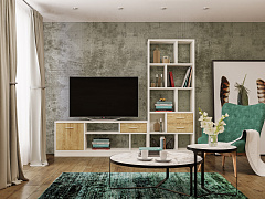 Тумба Виктория ВИ-1К белый структурный/дуб роше